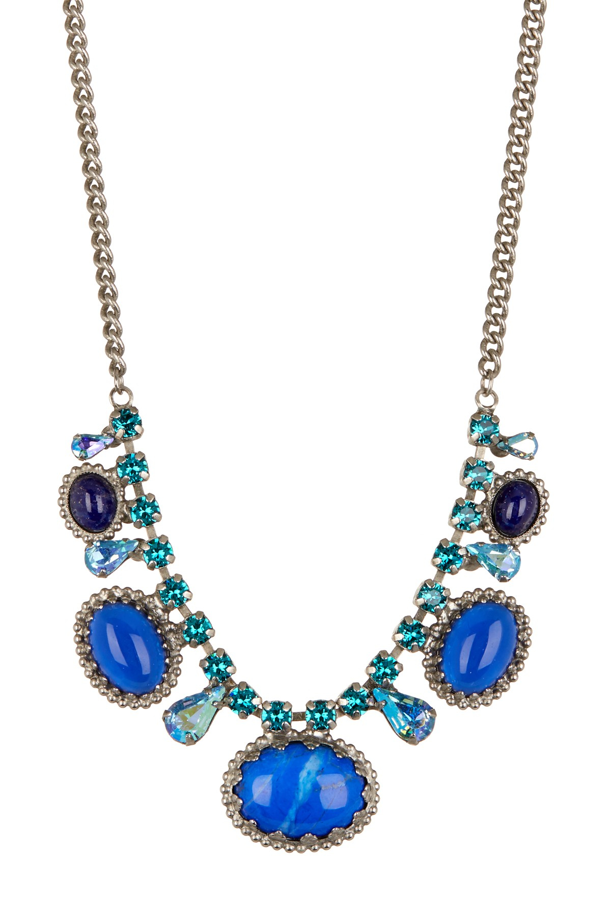 Lyst Sorrelli Semi Precious Stone And Swarovski Crystal Necklace In Blue